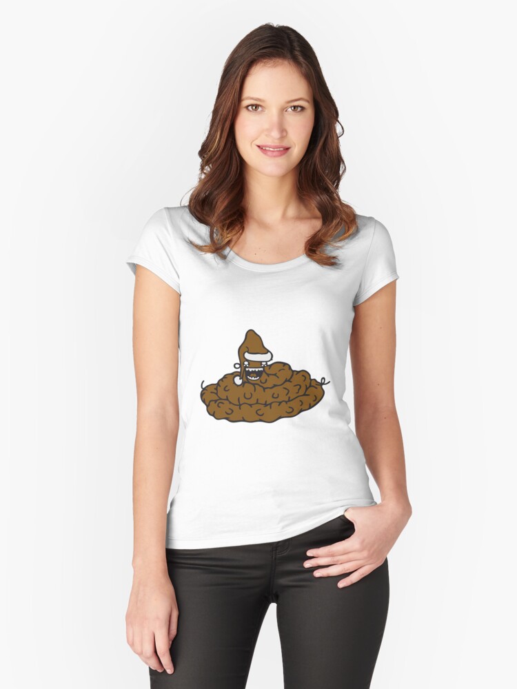 face christmas winter christmas cap gifts poo santa claus kot heap face christmas winter christmas cap gifts poo santa claus kot heap shit crap disgust comic cartoon women s fitted scoop t shirt 29 5 available