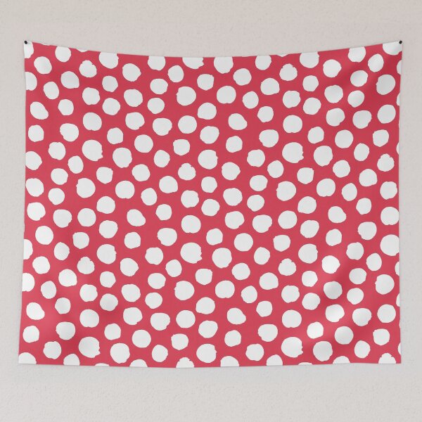 Item preview, White spots on watermelon pink red designed and sold by suzzincolour.
