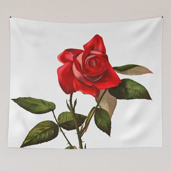 Item preview, Artistic Single Stem Red Rose Isolated On White designed and sold by taiche.