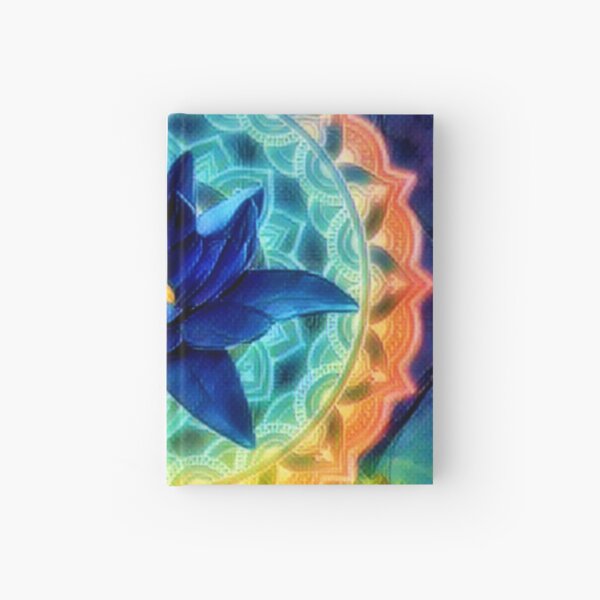 Blue Lotus Rainbow Mandala  Hardcover Journal