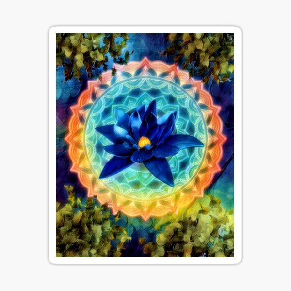 Blue Lotus Rainbow Mandala  Sticker