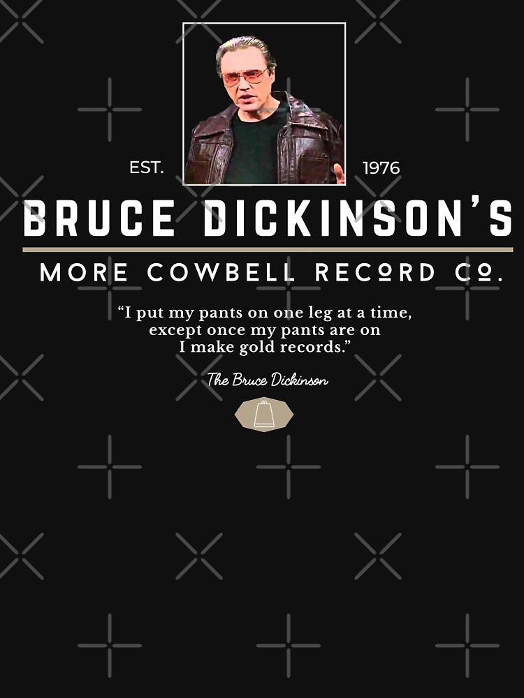 "Bruce Dickinson's More Cowbell Record Co. logo" Tshirt for Sale by