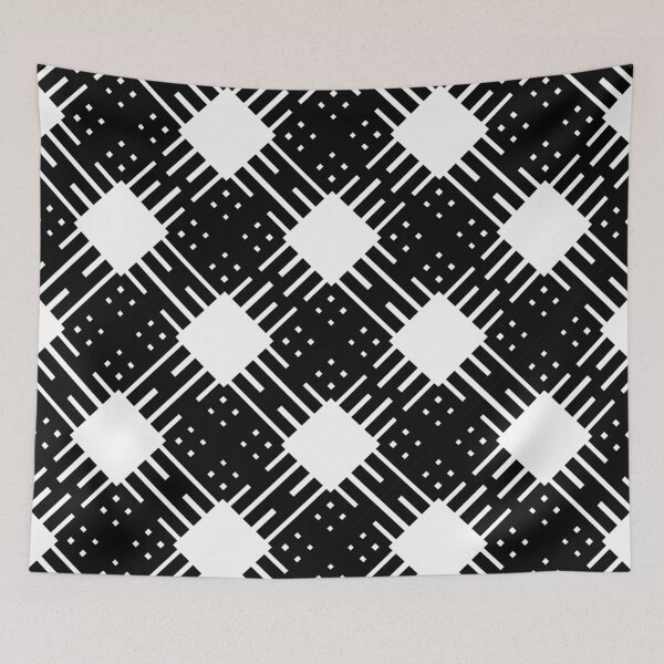 Item preview, Criss Cross Angled Dash Line Pattern 2 in Black on White designed and sold by Neil Feigeles.