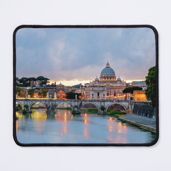 Item preview, Ponte Sant'Angelo in Rome Italy at dusk designed and sold by mycloudzdesign.