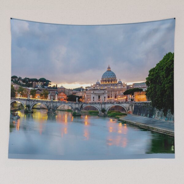 Item preview, Ponte Sant'Angelo in Rome Italy at dusk designed and sold by mycloudzdesign.