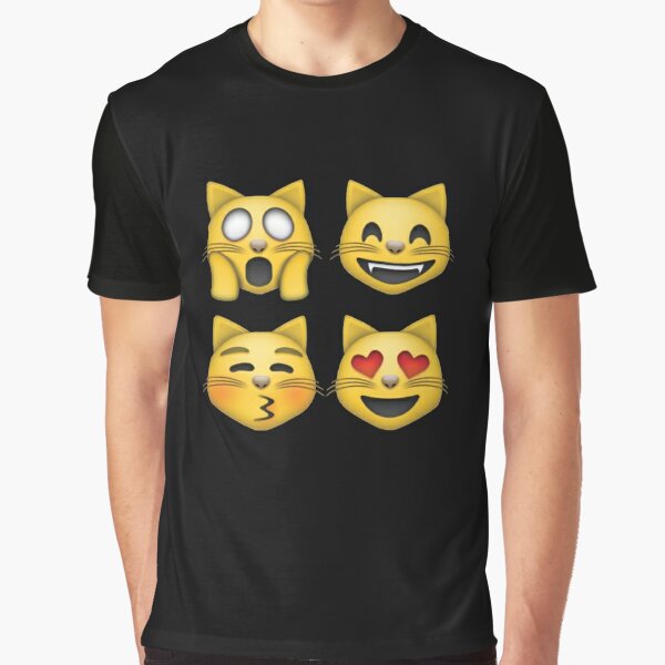 Black Cat Angry Face Emoticon T-shirt Kitten Lover-CL – Colamaga