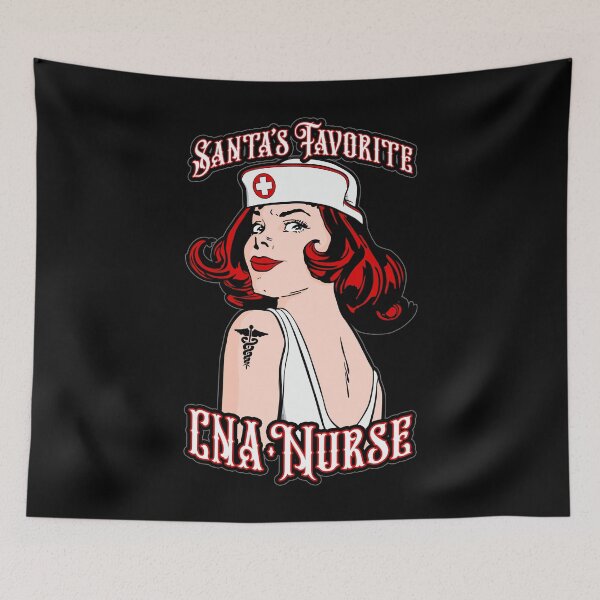 Item preview, Santa's Favorite CNA Nurse Christmas Vintage Pop Art Girl designed and sold by GrandeDuc.