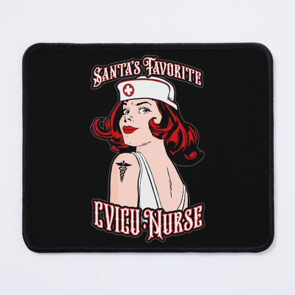 Item preview, Santa's Favorite CVICU Nurse Christmas Vintage Pop Art Girl designed and sold by GrandeDuc.