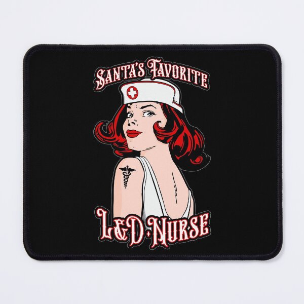 Item preview, Santa's Favorite L&D Nurse Christmas Vintage Pop Art Girl designed and sold by GrandeDuc.