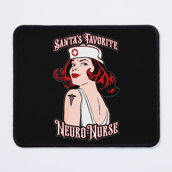 Item preview, Santa's Favorite Neuro Nurse Christmas Vintage Pop Art Girl designed and sold by GrandeDuc.