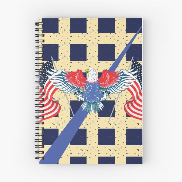 Aperçu de l'œuvre Couleur bleue de l'aigle américain et illustration du drapeau américain des États-Unis créée et vendue par Malintha Peiris.