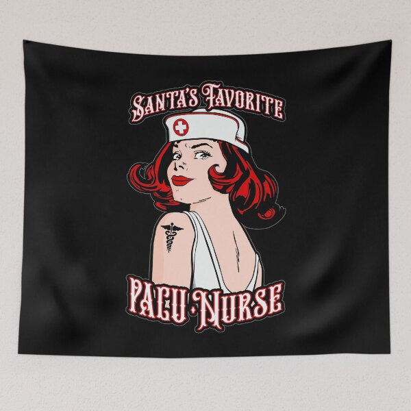 Item preview, Santa's Favorite PACU Nurse Christmas Vintage Pop Art Girl designed and sold by GrandeDuc.