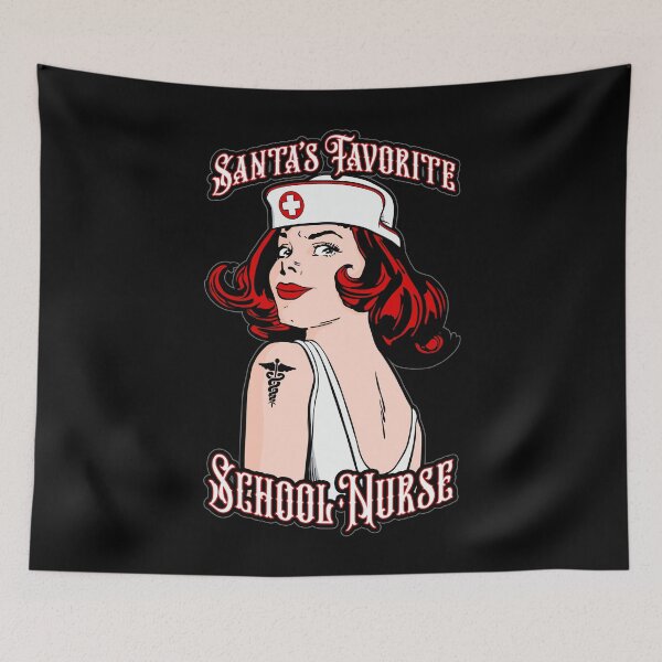 Item preview, Santa's Favorite School Nurse Christmas Vintage Pop Art designed and sold by GrandeDuc.