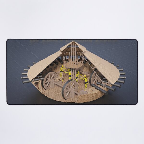 Leonardo Da Vinci's Tank Desk Mat