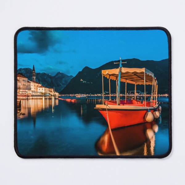 Item preview, Sunset in Kotor Bay, postcard-perfect town of Perast, Montenegro designed and sold by SvetlanaSF.