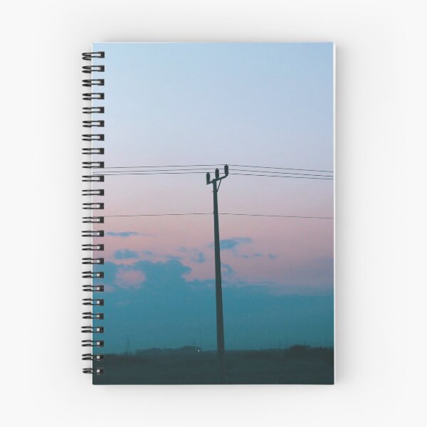 Item preview, blue and pink clouds electricity pole cold sky designed and sold by Shayma Alzanbagi.