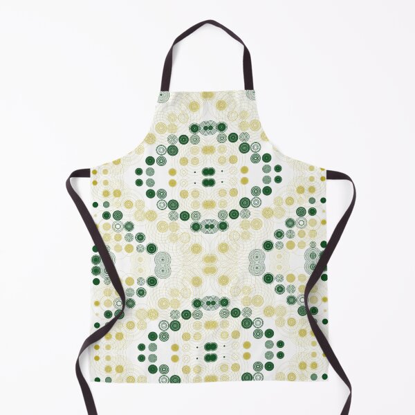 Item preview, Concentric Circles Dots Mirrored Digital Art Repeating Motif Pattern Greens And Yellows On White designed and sold by H3designs.
