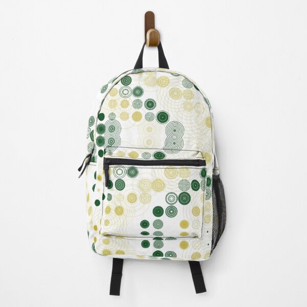 Item preview, Concentric Circles Dots Mirrored Digital Art Repeating Motif Pattern Greens And Yellows On White designed and sold by H3designs.