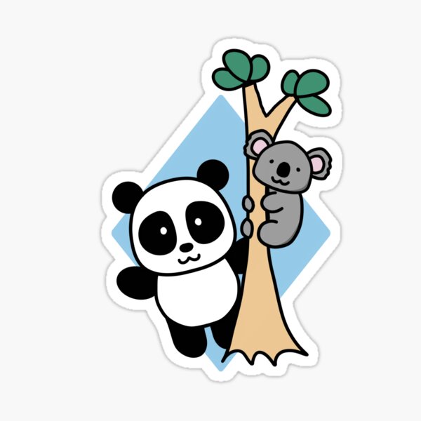 Cute Panda and Koala - 1000Pandas by Amanda Roos Sticker