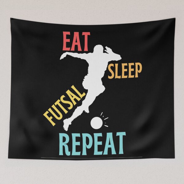 Item preview, Funny And Classic Eat Sleep Futsal Repeat Design Football And Soccer Lovers designed and sold by chetan786.