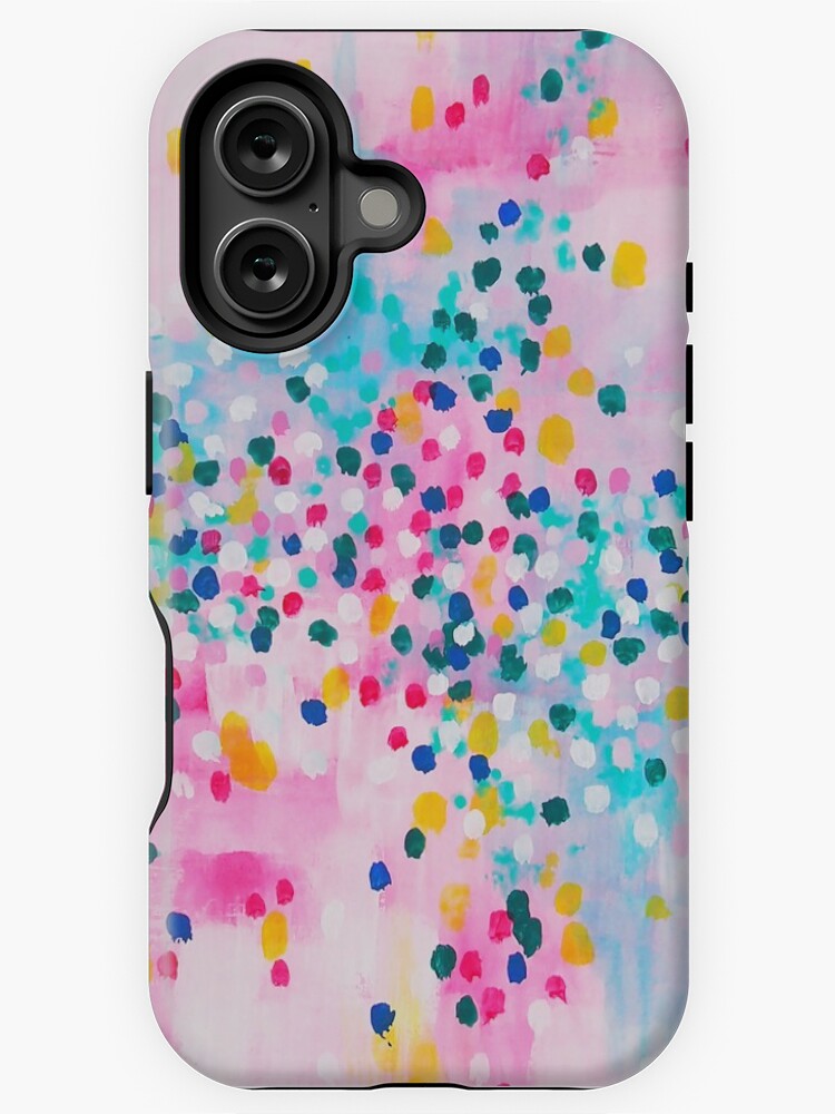 Thumbnail 1 of 4, iPhone Case, Painting dots - Pink designed and sold by marifuji.