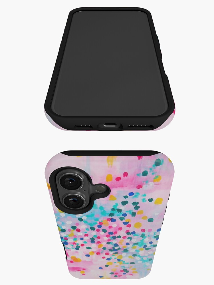Thumbnail 3 of 4, iPhone Case, Painting dots - Pink designed and sold by marifuji.