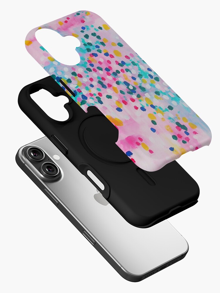 Thumbnail 2 of 4, iPhone Case, Painting dots - Pink designed and sold by marifuji.