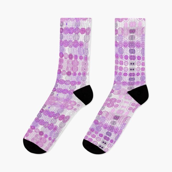 Item preview, Concentric Circles Dots Mirrored Digital Art Repeating Motif Pattern Pinks And Purples On White Monochromatic designed and sold by H3designs.