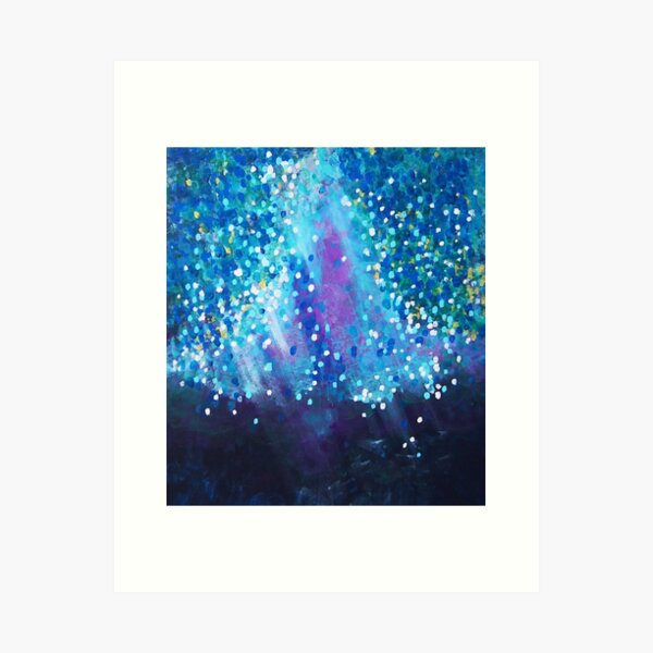 Painting dots - Blue Art Print