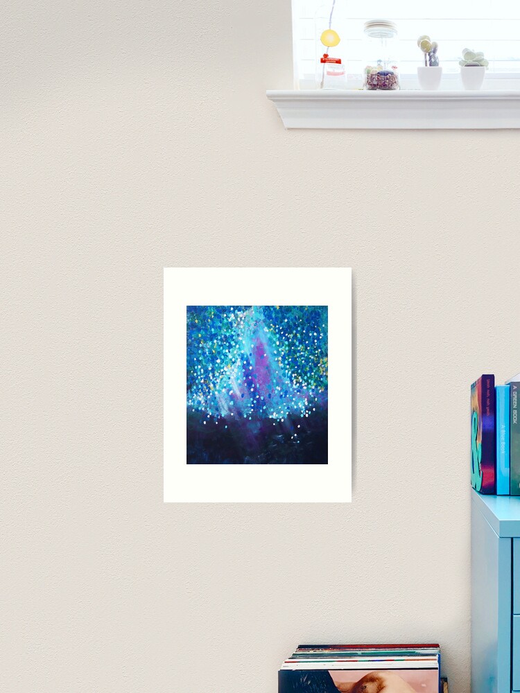 Thumbnail 2 of 3, Art Print, Painting dots - Blue designed and sold by marifuji.