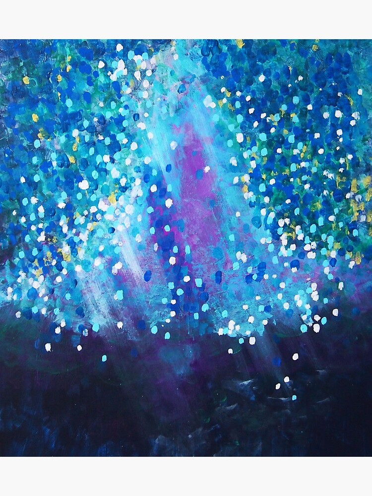 Thumbnail 3 of 3, Art Print, Painting dots - Blue designed and sold by marifuji.
