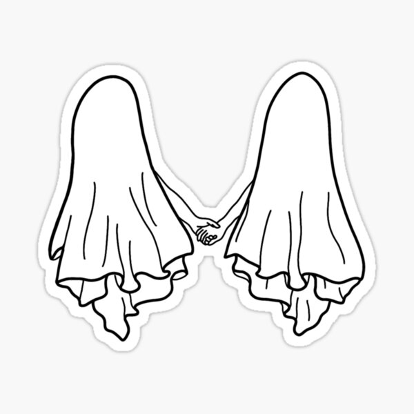 "Ghosts Holding Hands" Sticker by lineandlunar Redbubble