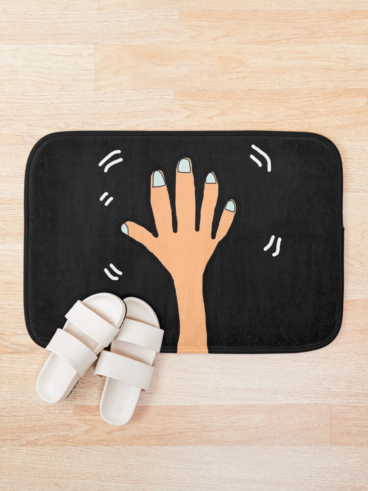 Thumbnail 1 of 6, Bath Mat, Hello! designed and sold by MacaMacaMaca.