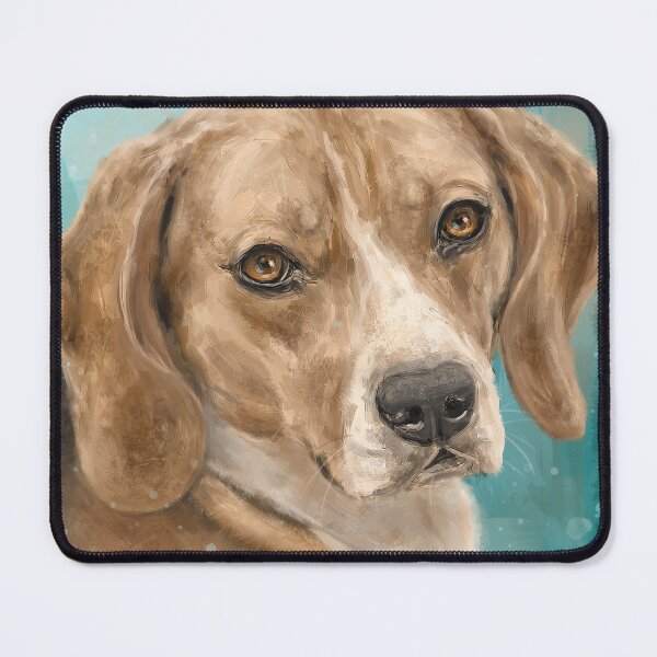 Item preview, Gorgeous Beagle Painting with on Bluish Green Background designed and sold by ibadishi.
