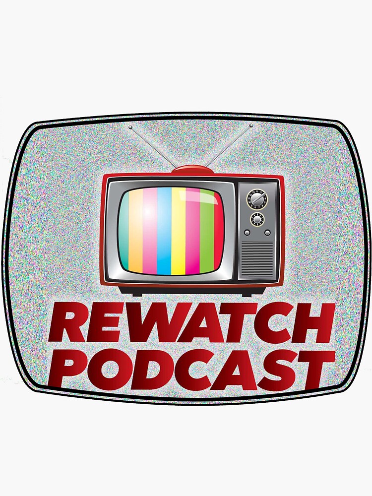 Thumbnail 3 of 3, Sticker, The Rewatch Podcast Logo designed and sold by Rewatch-Podcast.