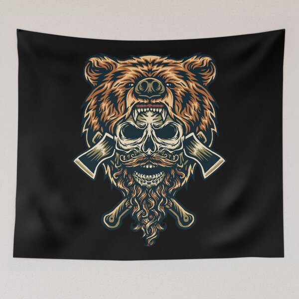 Item preview, Lumberjack Skull Bear designed and sold by Vector Scout Lab.