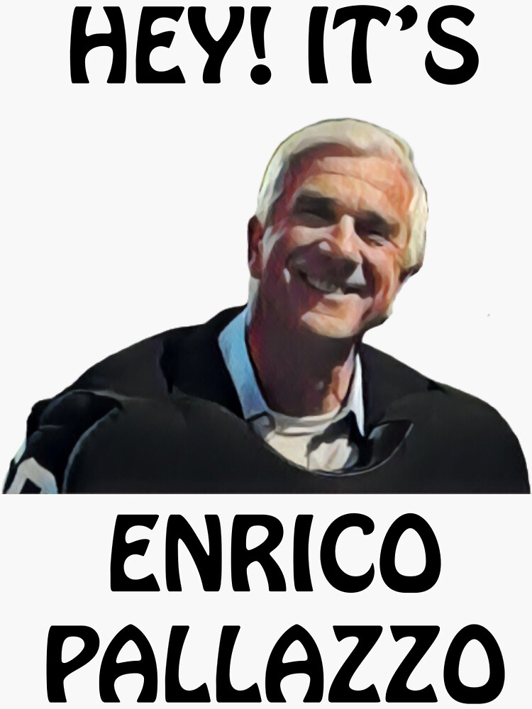 Thumbnail 3 of 3, Sticker, Naked Gun "It's Enrico Pallazzo" Leslie Nielsen / Frank Drebin designed and sold by Rewatch-Podcast.