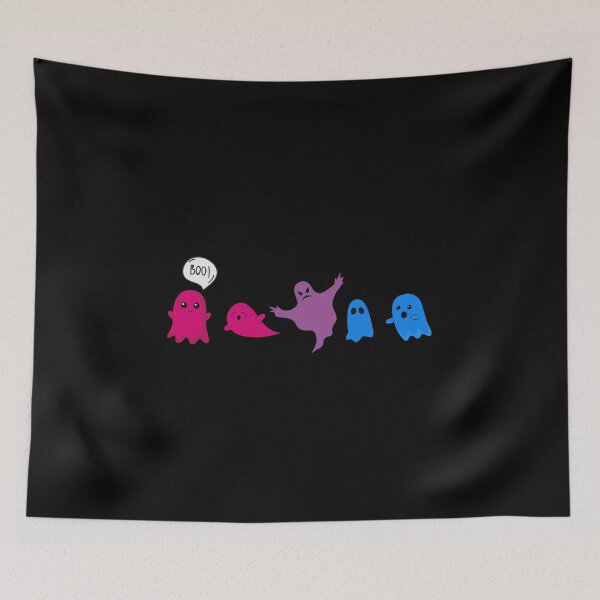 Item preview, Halloween Bi Flag Ghosts. Bisexual Pride designed and sold by Subtle Pride Shop.