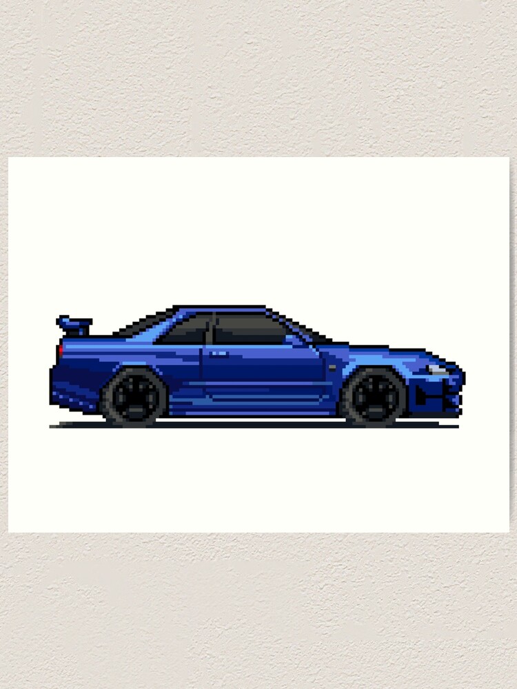 Nissan Gtr R Skyline Pixel Car Art Print For Sale By Zero