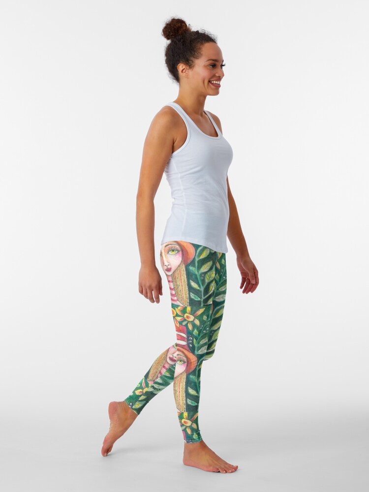 Alternate view of The Fall Halloween Autumn Witch Girl Leggings