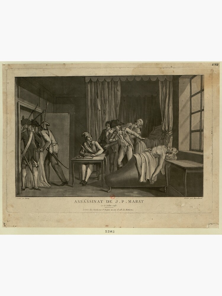 Disover Assassination of Jean-Paul Marat - French Revolution -  1793 Premium Matte Vertical Poster