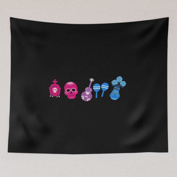 Item preview, Day of the Dead Bi Flag. Bisexual Pride designed and sold by Subtle Pride Shop.