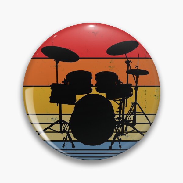Item preview, Retro Drums Silhouette For Drummers designed and sold by playloud.