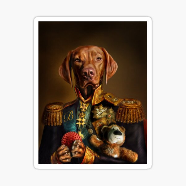 Bertie the Hungarian Vizsla - Dog Portrait Sticker