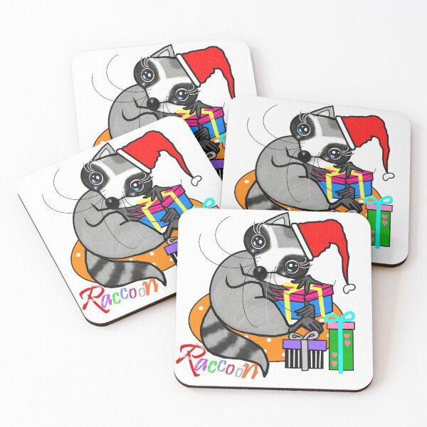 Item preview, Season greetings - Merry Christmas - Raccoon  designed and sold by Shirley cute art .