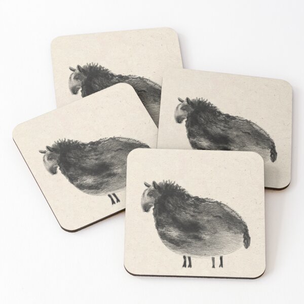 Item preview, Stubborn Black cloudy sheep friend on beige designed and sold by orangerinka.