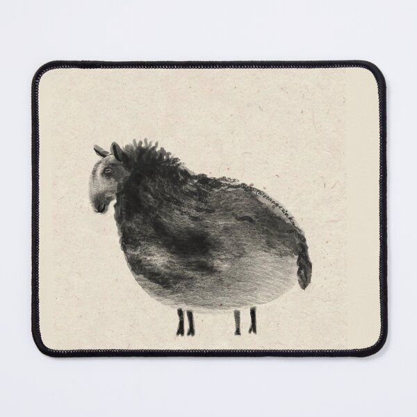Item preview, Stubborn Black cloudy sheep friend on beige designed and sold by orangerinka.