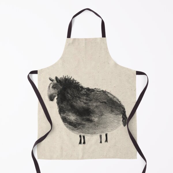 Item preview, Stubborn Black cloudy sheep friend on beige designed and sold by orangerinka.