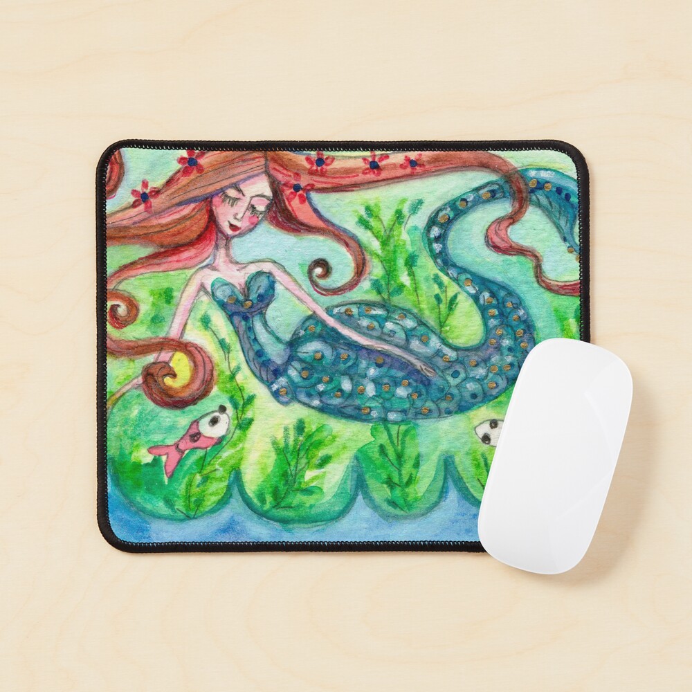 Underwater Star Fish Girl Mouse Pad