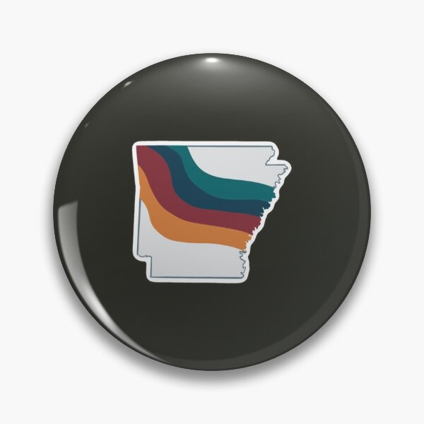Item preview, arkansas state outline with retro rainbow design   designed and sold by BrunoDeBears.